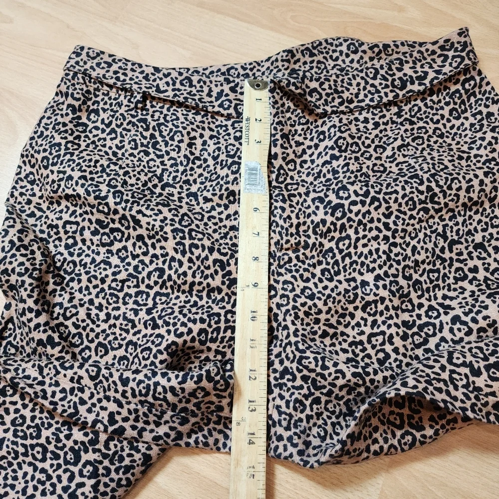 Reformation 100% Linen Wideleg Pants Leopard Cheetah Animal Print Size 12